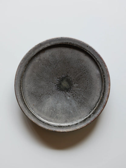 小野象平 黒志野 8寸皿 C