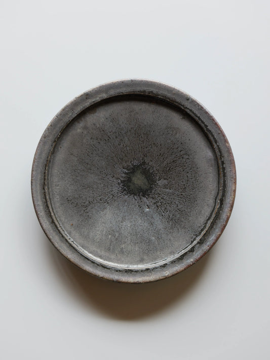 小野象平 黒志野 8寸皿 C