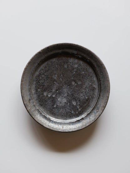 小野象平 黒志野 7寸皿 D