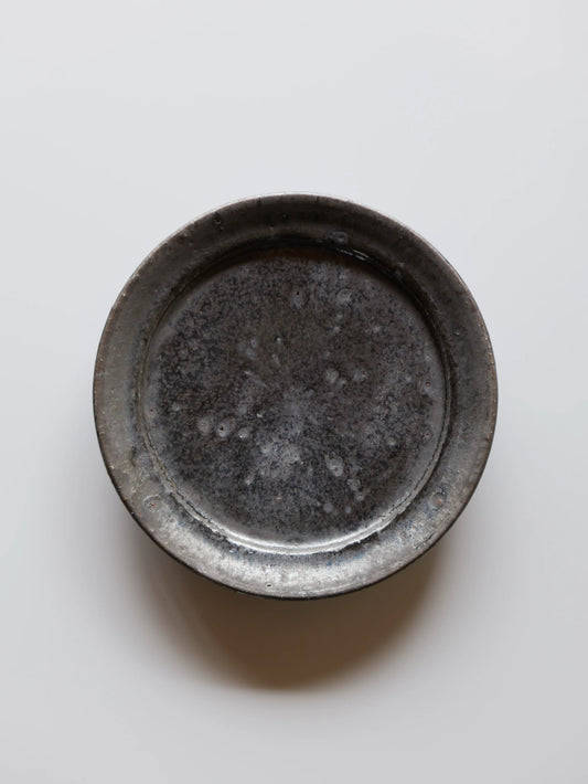 小野象平 黒志野 7寸皿 D