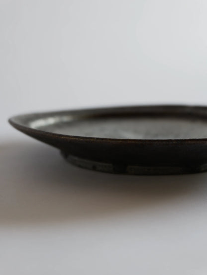 小野象平 黒志野 8寸皿 E