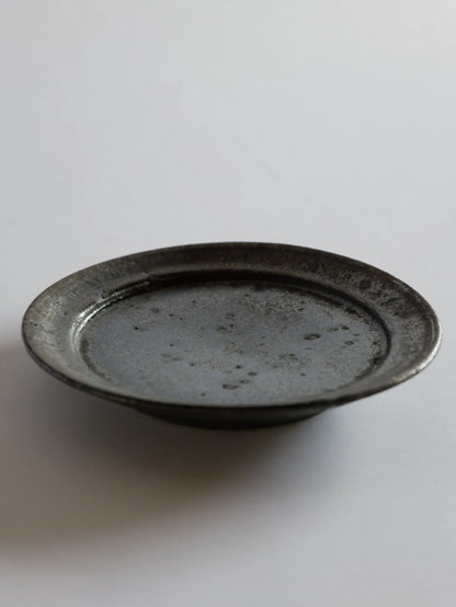 小野象平 黒志野 7寸皿 D