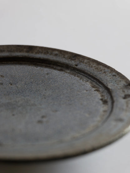 小野象平 黒志野 7寸皿 E