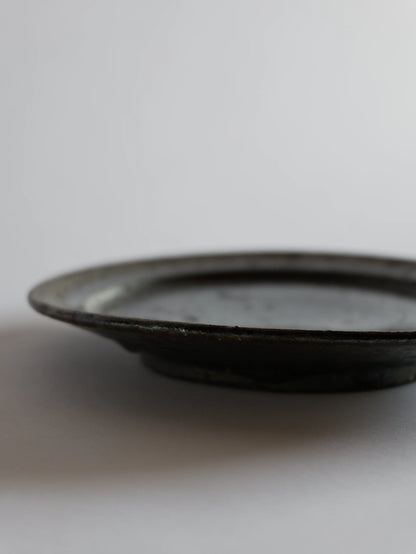小野象平 黒志野 7寸皿 E