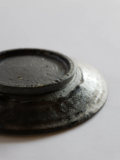 小野象平 黒志野 7寸皿 E