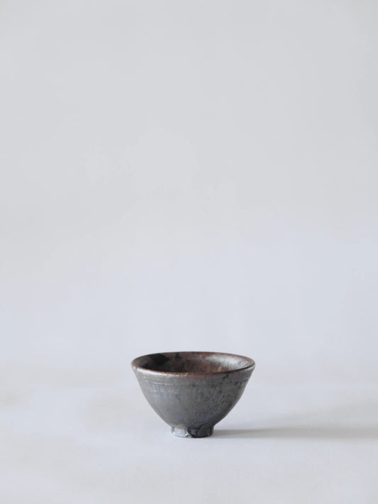 小野象平 黒志野 丸湯呑み A