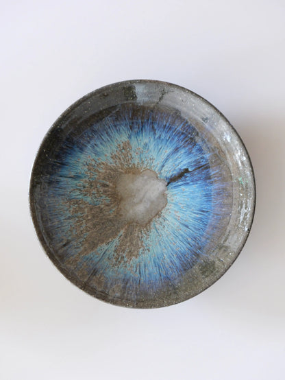 小野象平 青灰釉 8寸皿 C