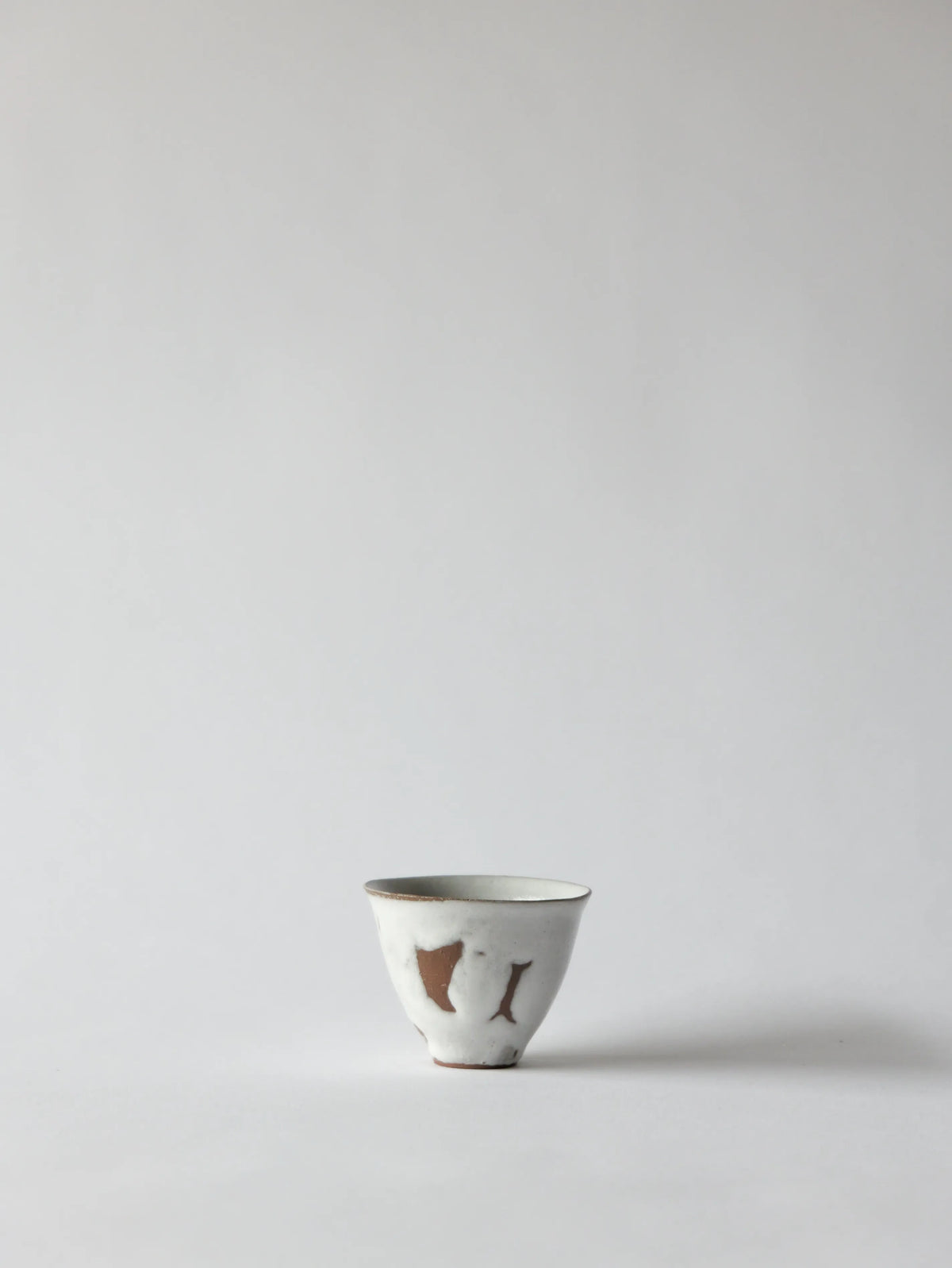 野口悦士 茶杯 白釉 A
