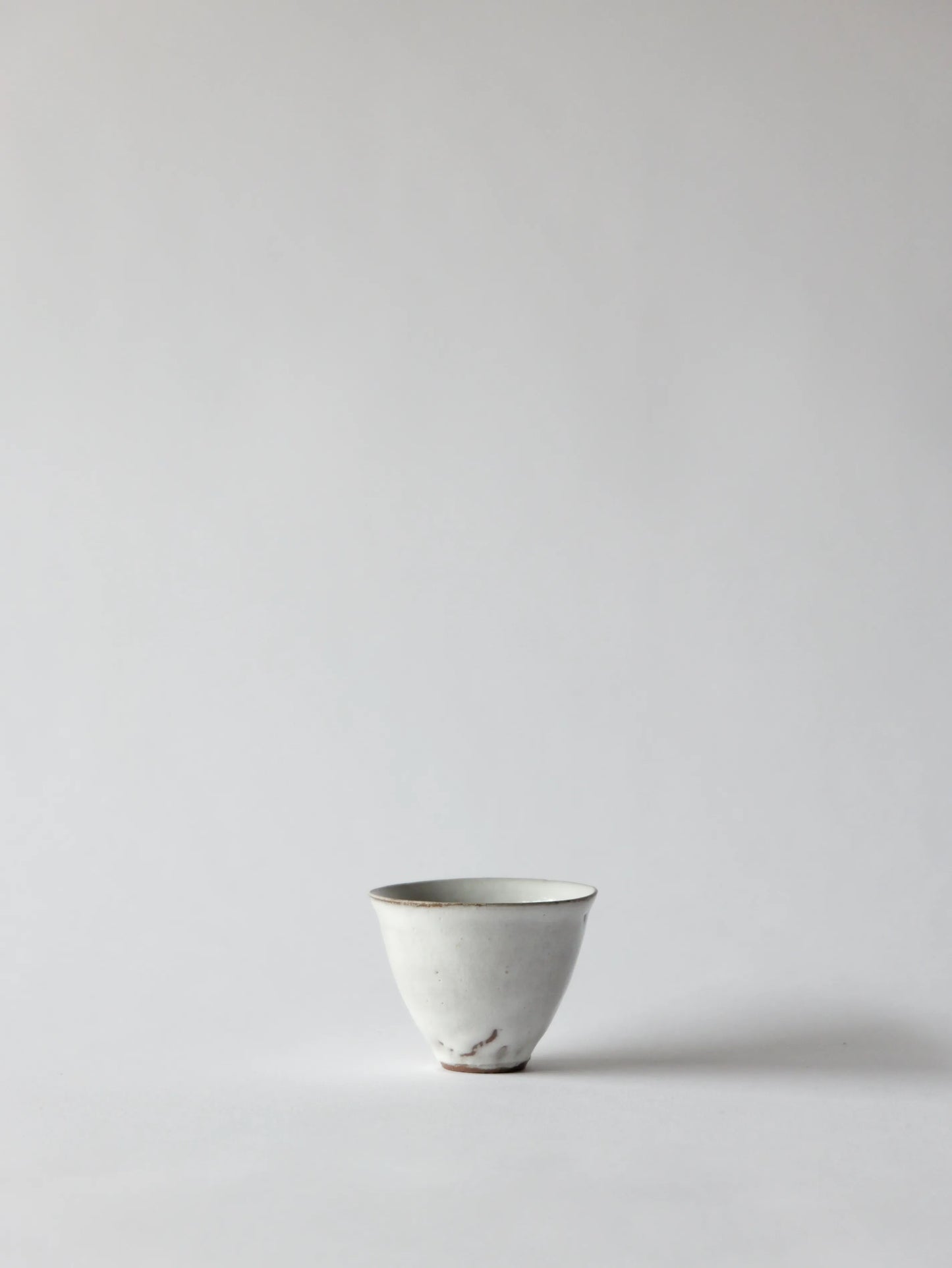 野口悦士 茶杯 白釉 A