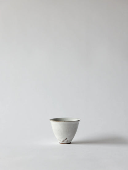 野口悦士 茶杯 白釉 A