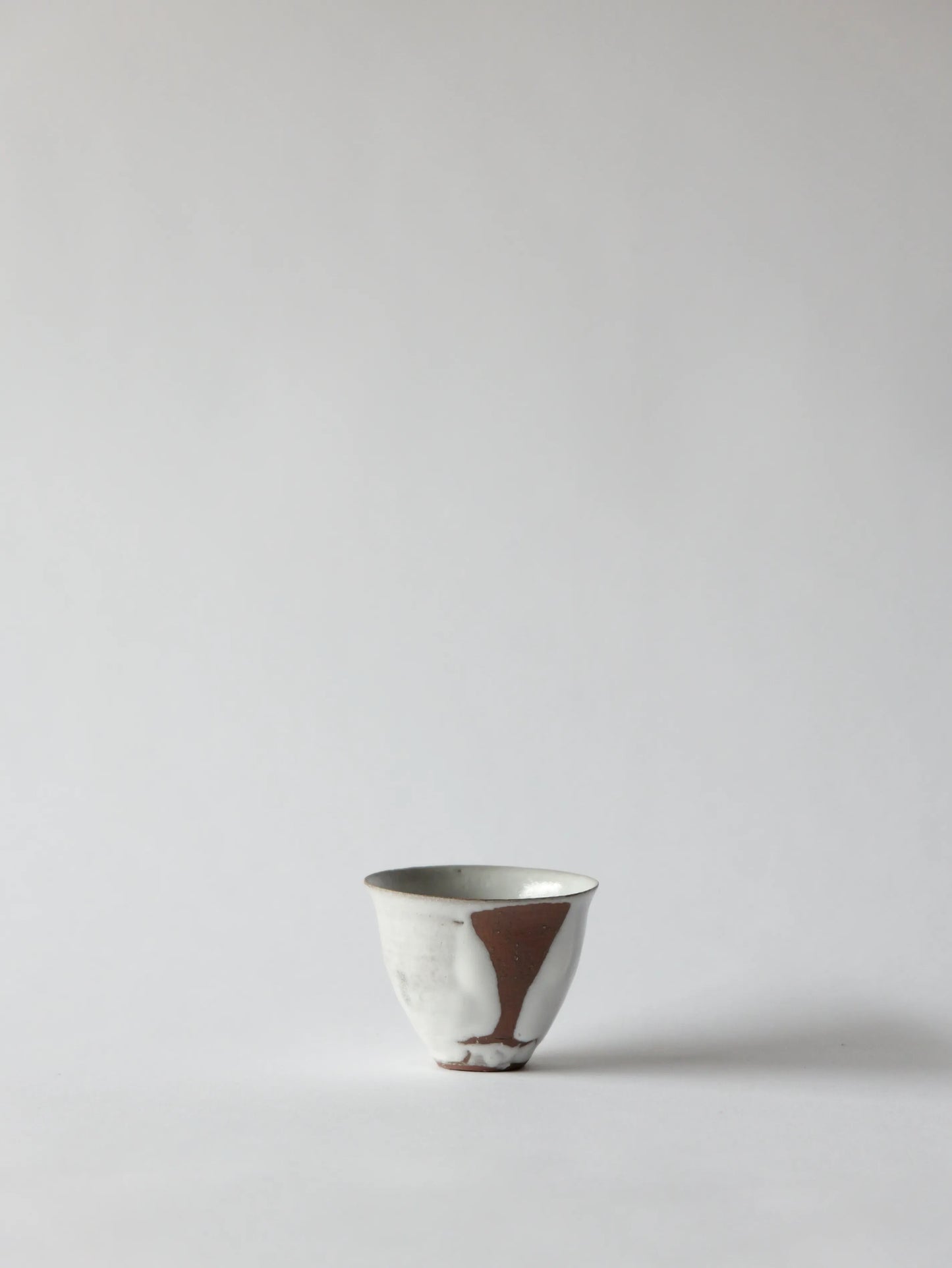野口悦士 茶杯 白釉 B