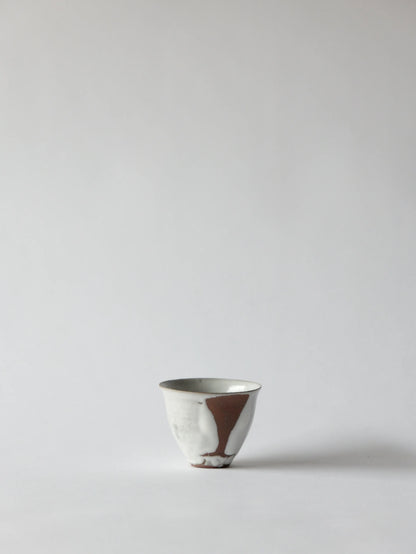 野口悦士 茶杯 白釉 B