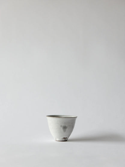 野口悦士 茶杯 白釉 B
