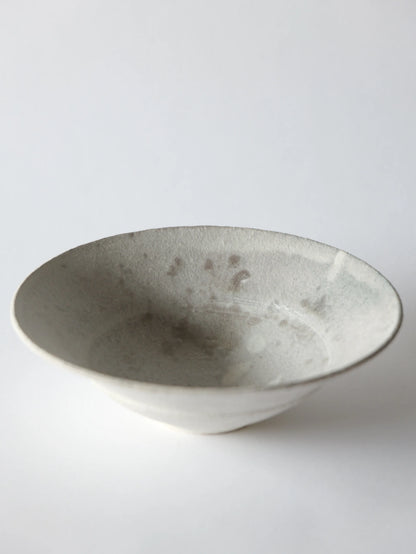 野口悦士 6寸リム鉢 白 A