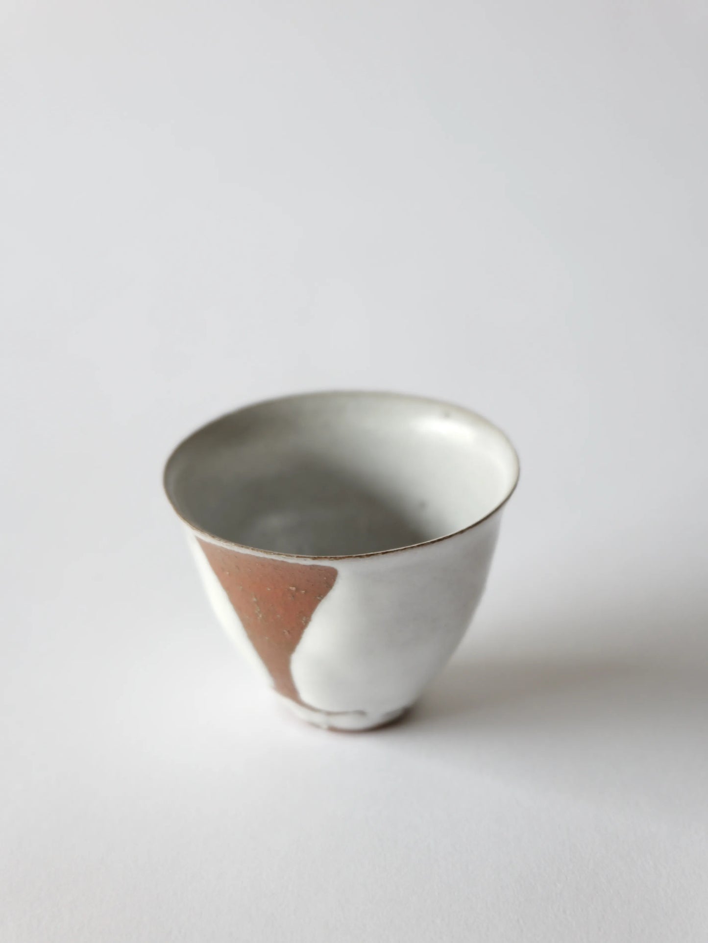 野口悦士 茶杯 白釉 B